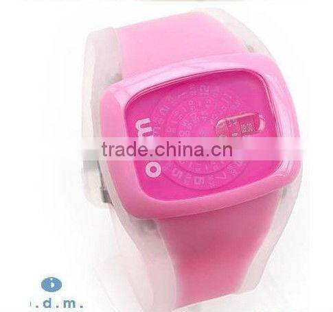 2013 Fashion silicone jelly watch candy odm watch