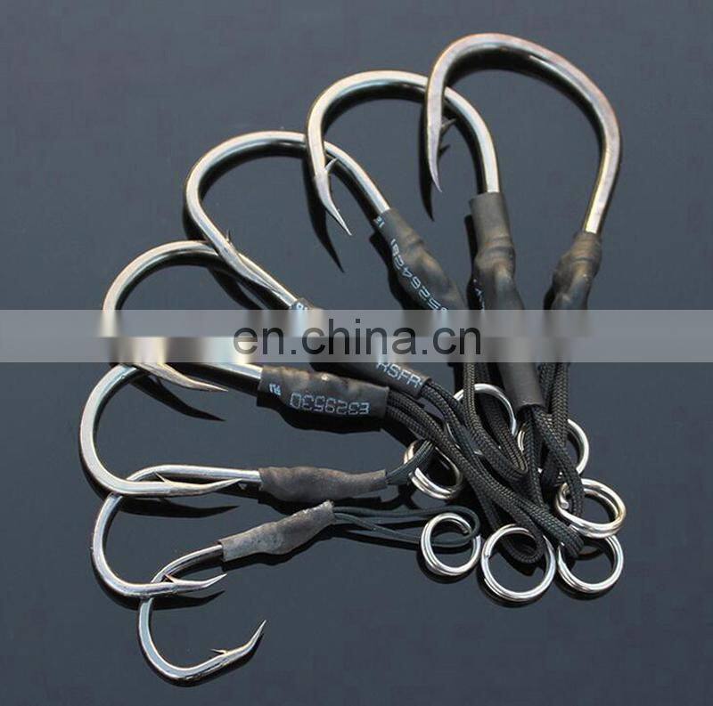 Amazon Super Strong PE Braided Line Saltwater Fishhook Assist Jigging Hook fishing hook with line