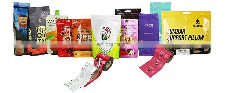 Custom digital printed aluminum foil stand up pouch snack food packaging bag for pork jerky