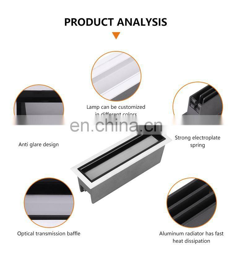 Long Lifespan Surface Embedded Rectangle SMD Office 10W 20W 30W Led Linear Light Downlight