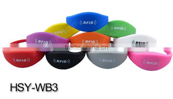 RFID bracelet rfid reader pulsera silicone bands rfid wristband logo and character printing