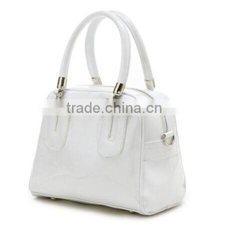 Smooth leather bright PU handbag
