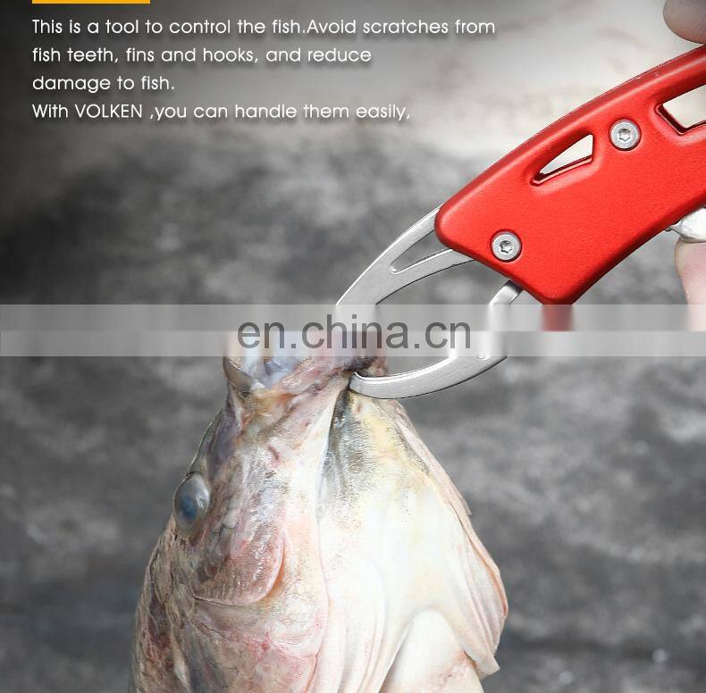 Outdoor Activities Large Fish Catcher Clamp Stainless Steel Fish Control Tool with a Drop Line Portable Fishing Tool