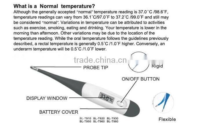 Cheap price high accurate flexible tip tempreature probe advertising baby electronic thermometer mini digital medical clinical