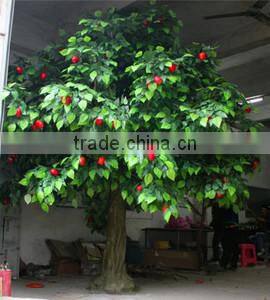 indoor artificial tree evergreen leaves fiberglass material artificial fruit tree/artificial apple tree