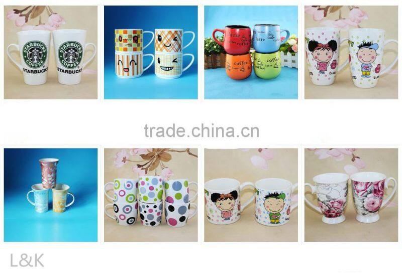 paintable ceramic spoon mug/ceramic coffee mug with spoon