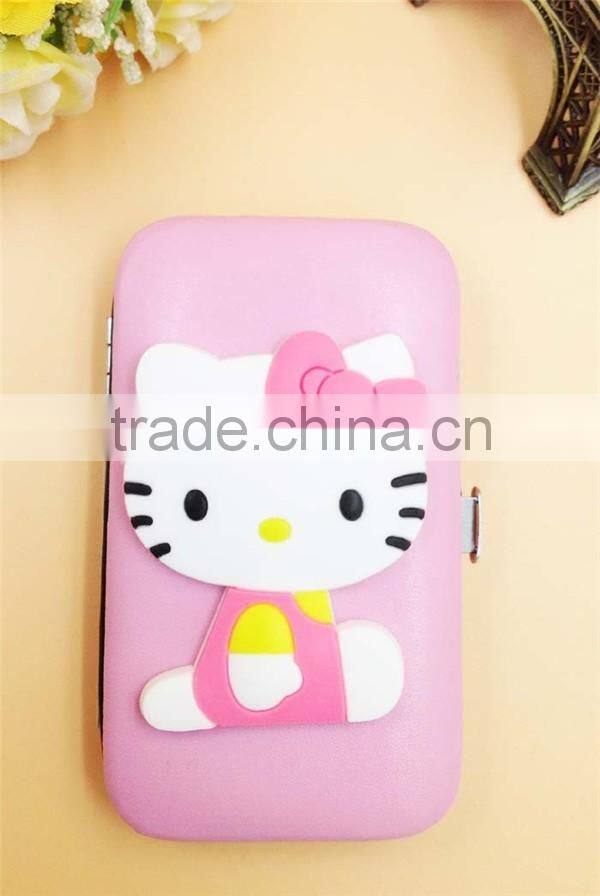 Promotional Gifts Stainless Steel 7PC Pink Hello Kitty Manicure Set