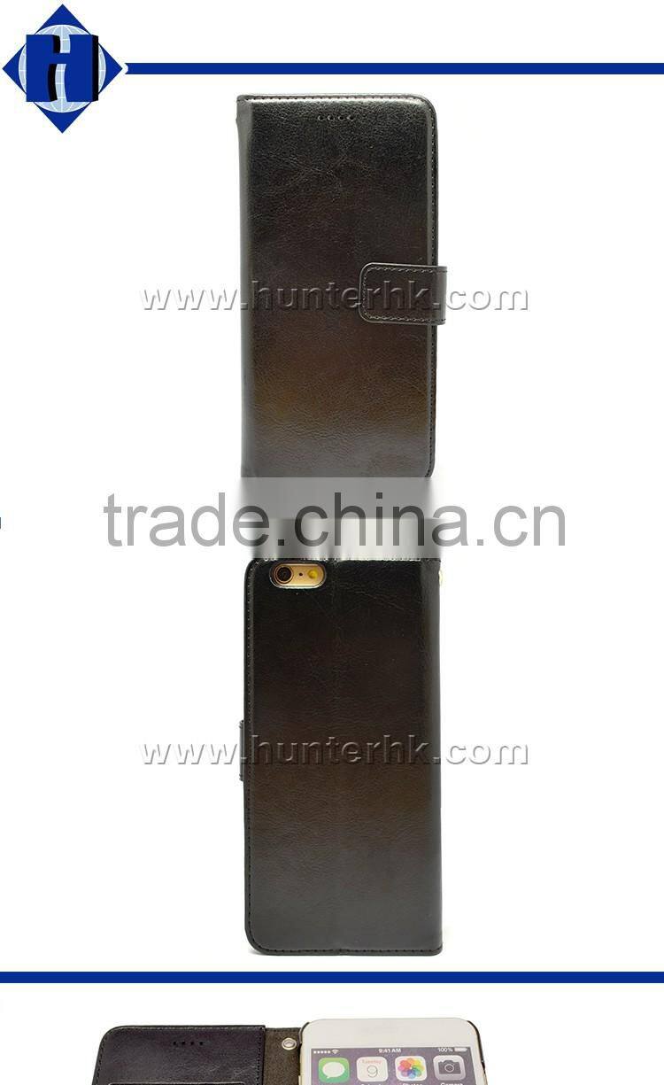 Plain PU Leather Book Phone Case For IP6