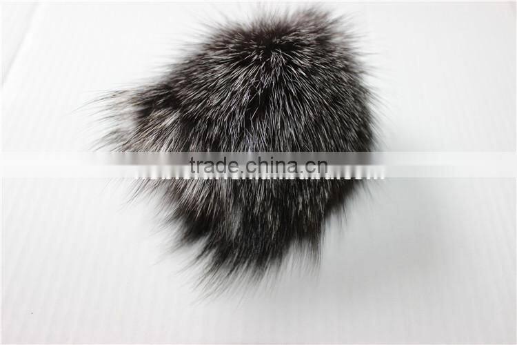 9 CM Fur Ball Genuine Natural Silver Fox Fur Pompom Hat Accessory