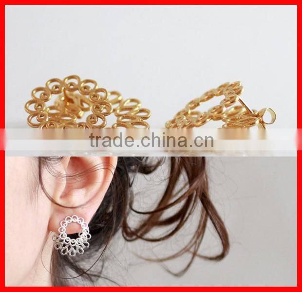 2016 FACTORY promotion summer new arrive dangle pave black zirconia Leaf crystal earring