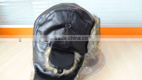 fake fur custom leather trapper hat winter