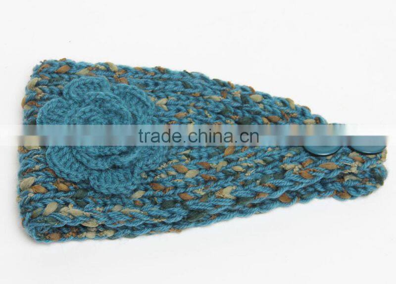 2015 New Patterns Fashion Women Ladies Flower Knitted Head Band