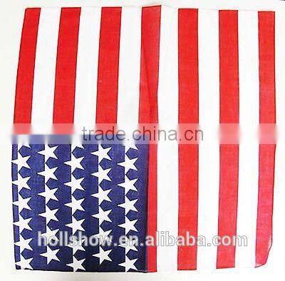 Flag Camouflage Printed Square Neckwear Cotton Bandana