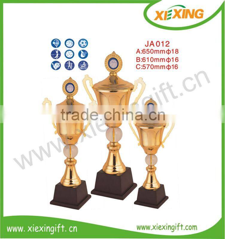 2014 custom high-end metal gold soccer ball trophy