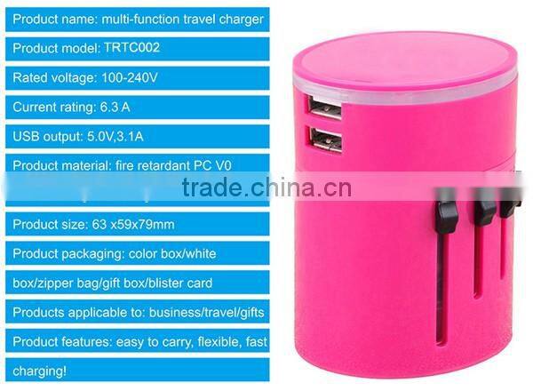 (110128) Best Promotional Gift International Universal Travel Adapter With Usb Port
