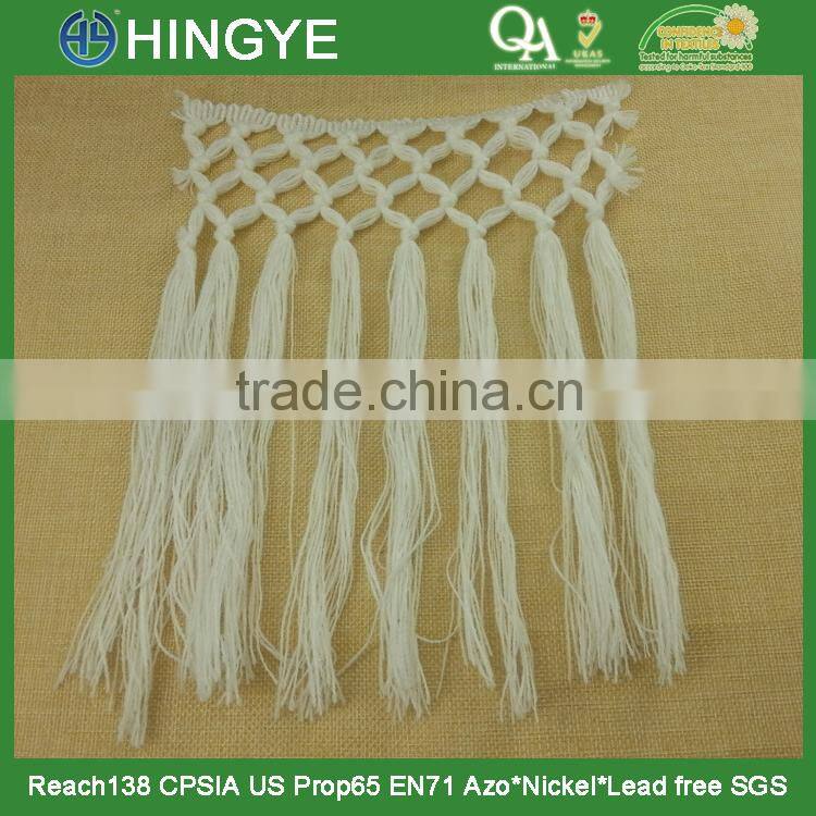 wholesale white cotton tassel long fringe trim H1546