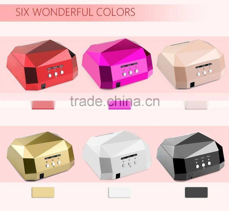 36W UV Lamp LED Ultraviolet Lamp UV Nail Dryer Dryers Nail Lamp Diamond Shaped Curing for UV Gel Nails Polish Nail Art Tools