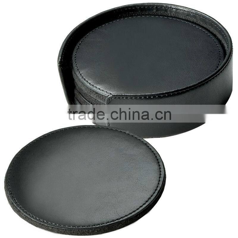 Excellent Promotional Round Thick Leather Cup Mat