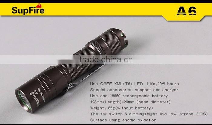 Supfire A6 Hot sale Rechargeable Flashlight Waterproof Led Torch
