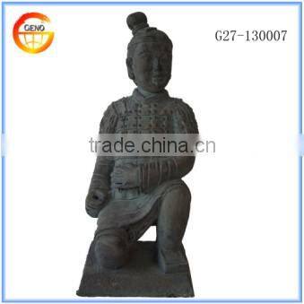 New clay carved large resin garden statues of terracotta warrior replica