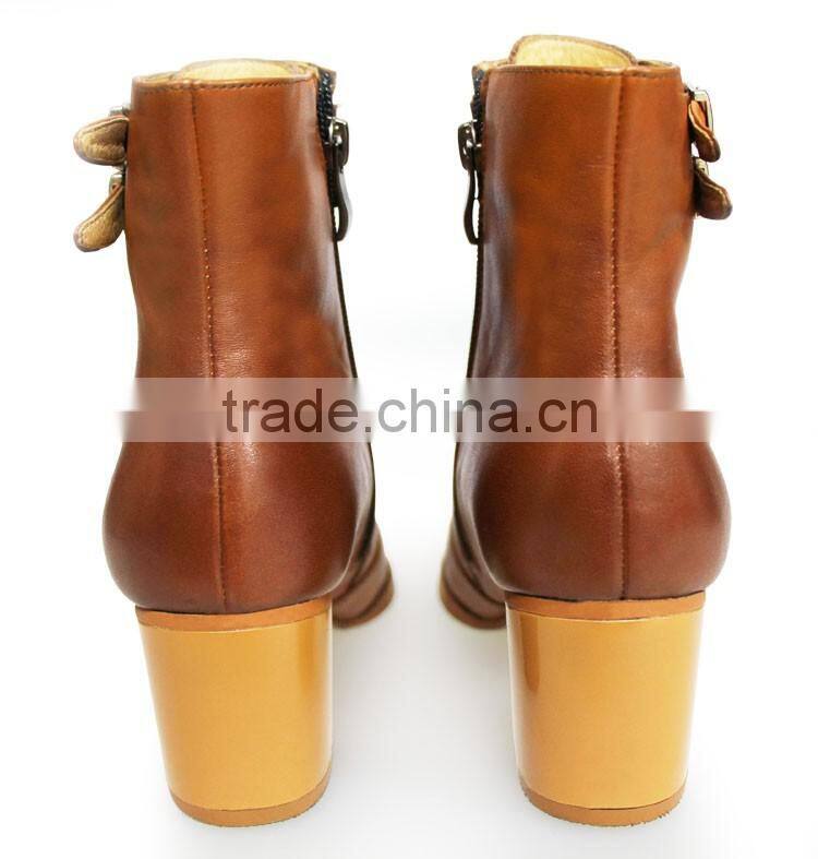 Hot selling ankle boots for women with low thick heel