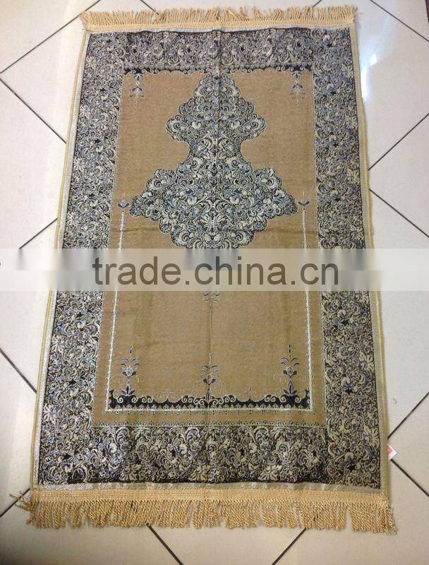 Indonesia Colorful New Muslim Yarn-dyed Jacquard Complicated Design Chenille Fashion Prayer Rug XN-008