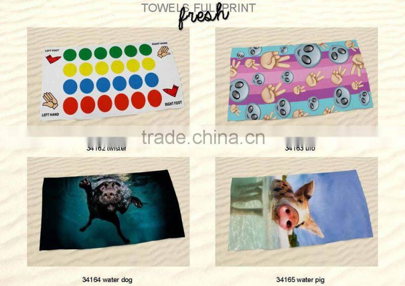 Fast deliver 3D digital print wholesale folding 100 us dollar printed beach towel