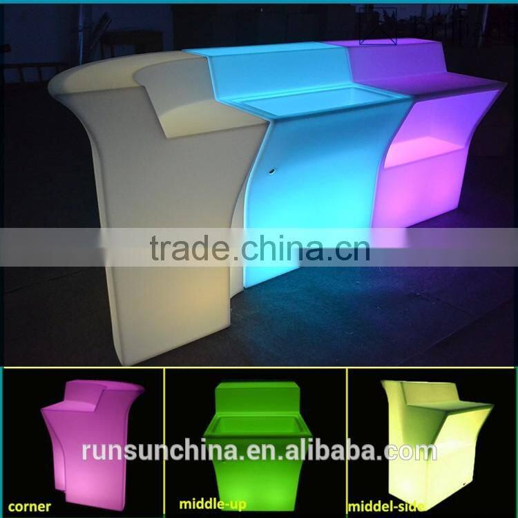 308# hot sale LED Bar Furniture illuminated LED middle straight bar counter design