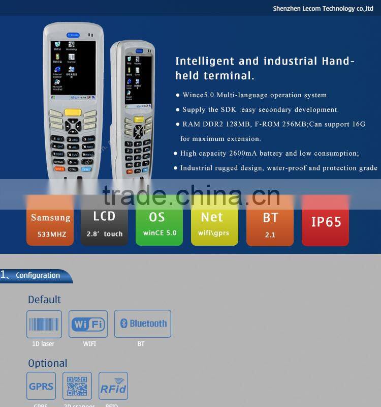 Supplier Touch Screen Small Handheld PDA Barcode Scanner Machine