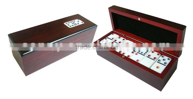 High Gloss Bubinga Wooden Domino Box