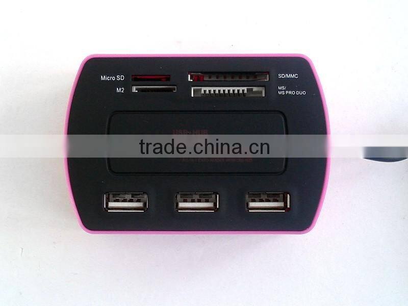 Cheapset Computer Card Reader with USB HUB USB2.0 COMBO