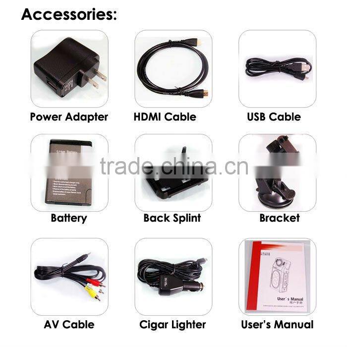 2" LTPS LCD monitor full hd 1080p 4X digital zoom 8 mega pixel car camcorder