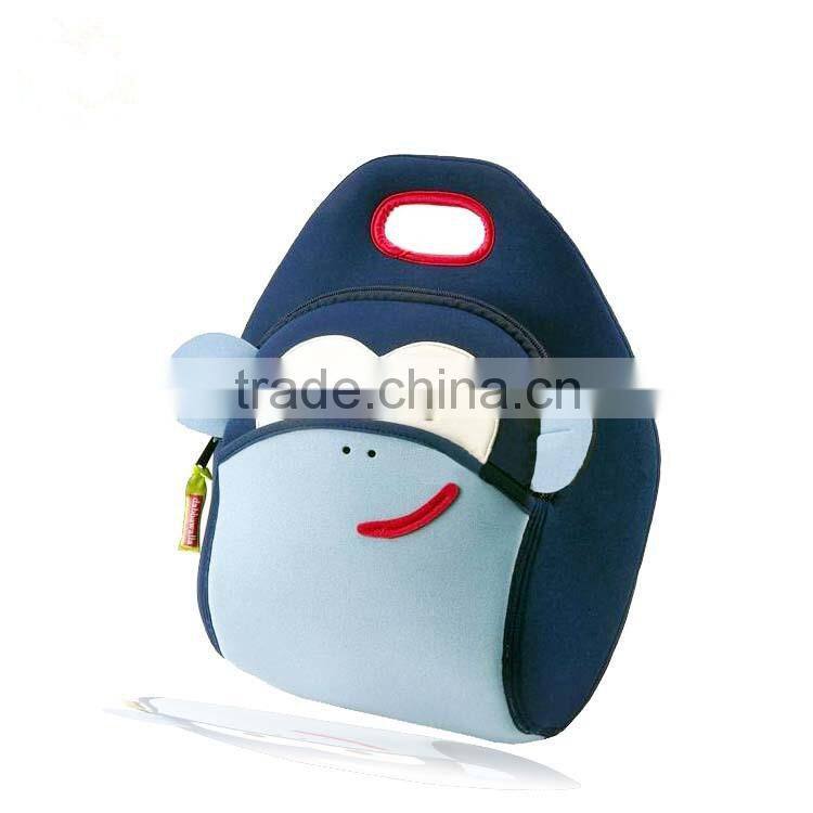 Cute animal shaped funny children insulated neoprene lunch bag