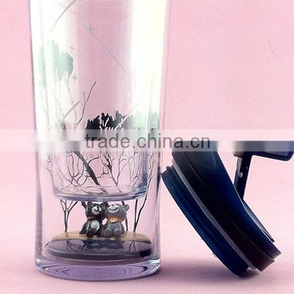 10oz/295ml cute double wall theme travel mug with doll