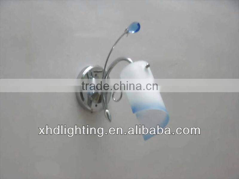 Rural style wall lighting beautiful design chinese classical lamp blue glass lamp shade