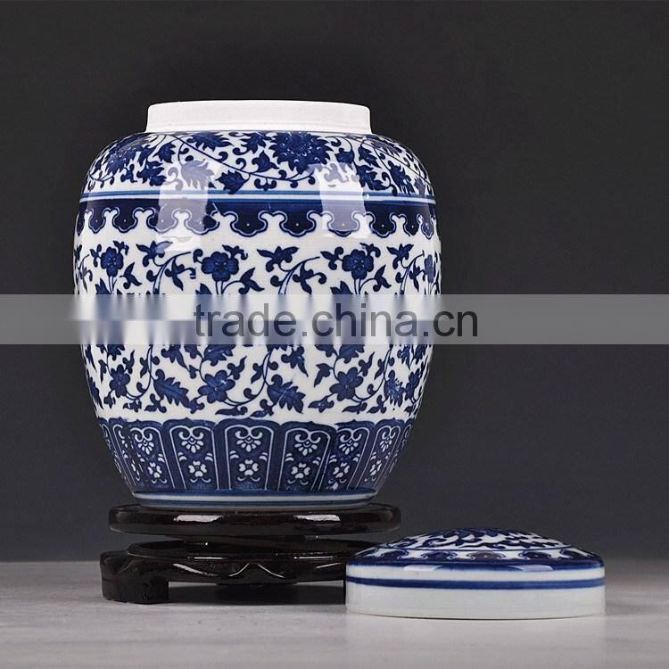 Blue and white coffee sugar tea jars made in Jingdezhen