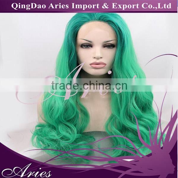 Short Brown with blonde straight Lace Front Wig Heat Resistant