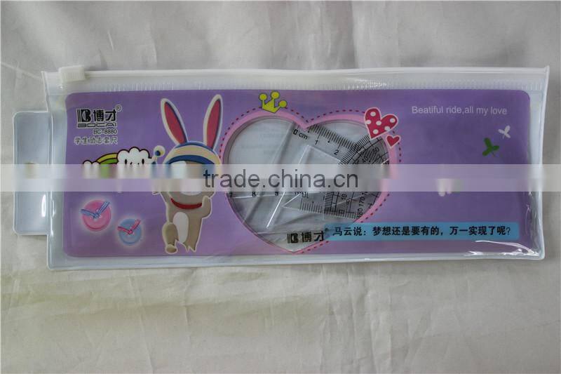 Great Plastic Transparent Fashion Encouraagement Ruler Set for Student