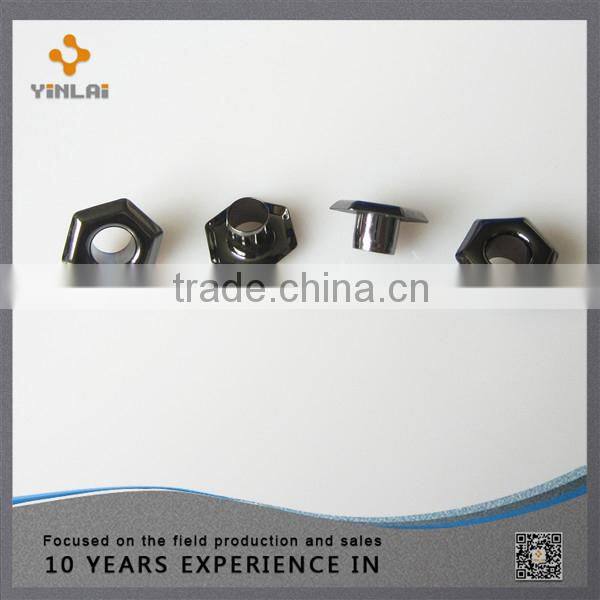 Fashion metal hexagon eyelet with washer for shoe