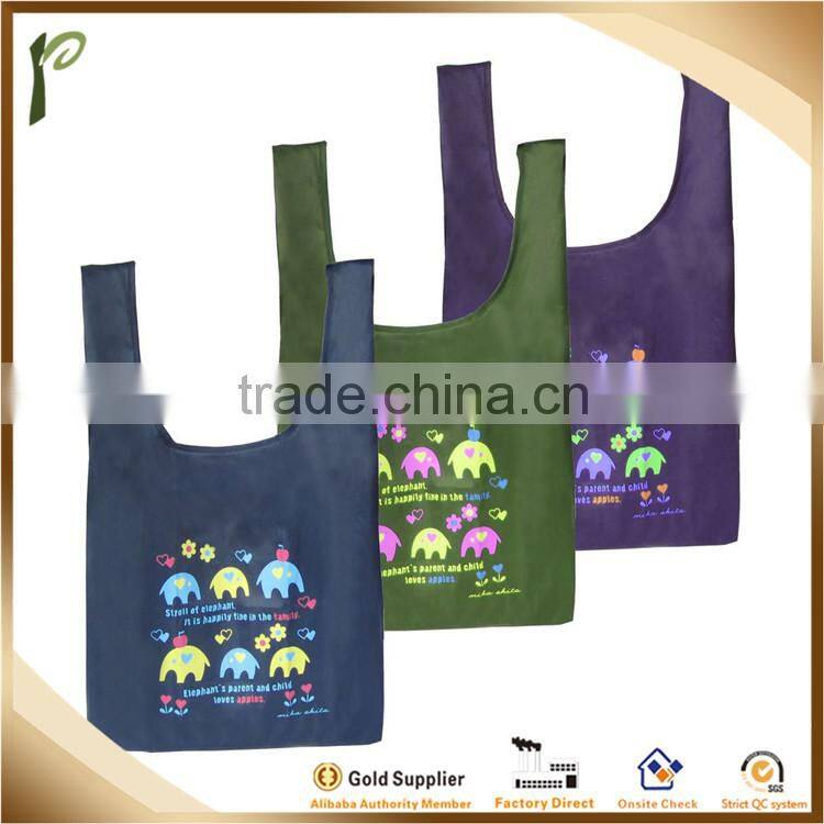 Popwide polyester reusable shopping bag, cloth shopping bag