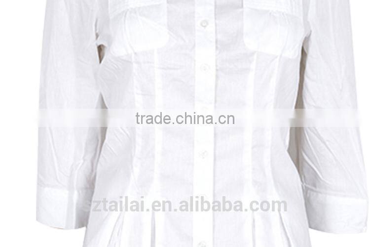 Clothes supplier Cheap elegant ladies white formal shirt