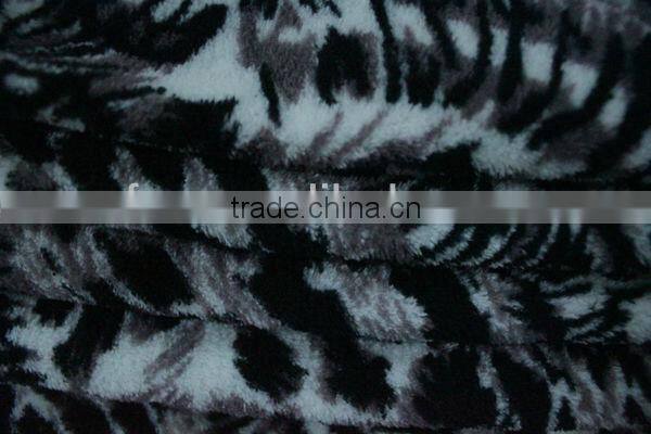 Animal printed coral fleece material for blanket