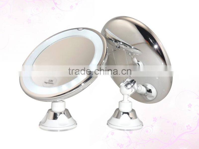 Makeup mirror led lighted Powerme bathroom mirror swivel suction mirror