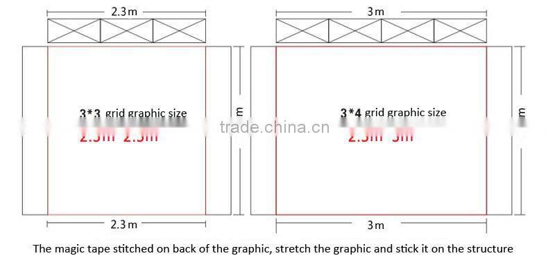 JC 10ft exhibition display aluminum alloy fabric display with magic tape