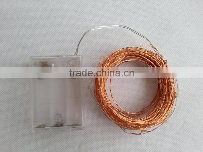 3AA Battery Operated 10M 100 leds Copper wire string lights 33FT Christmas light