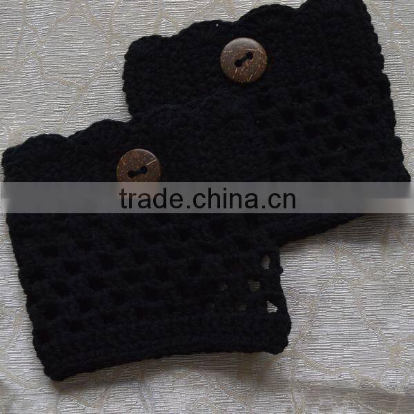 varies colors hand knit women leg warmers with buttons