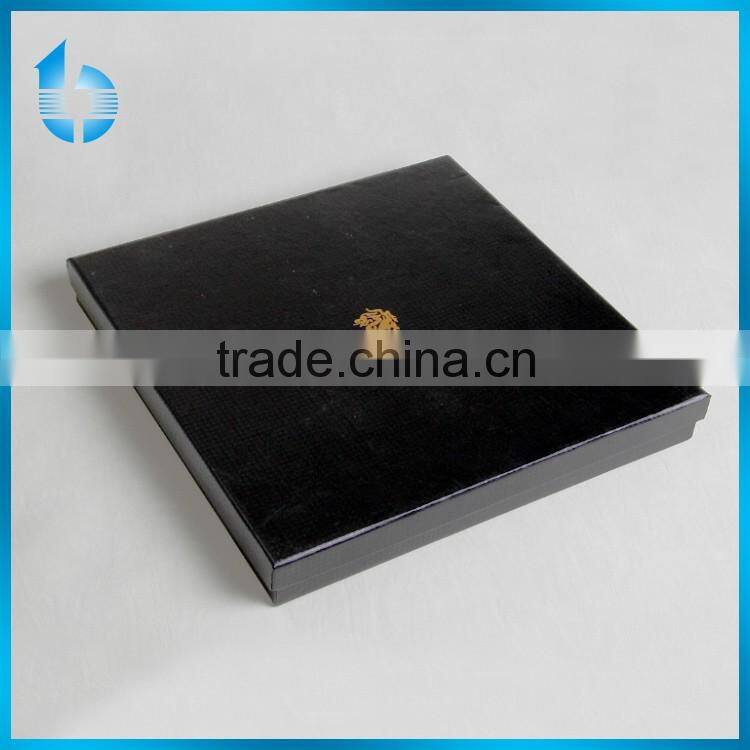 China printing factory make black packaging box with gold printed for women's high grade necklace