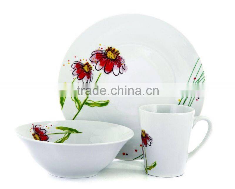 pakistani dinner set 12pcs colour band porcelain dinnerware