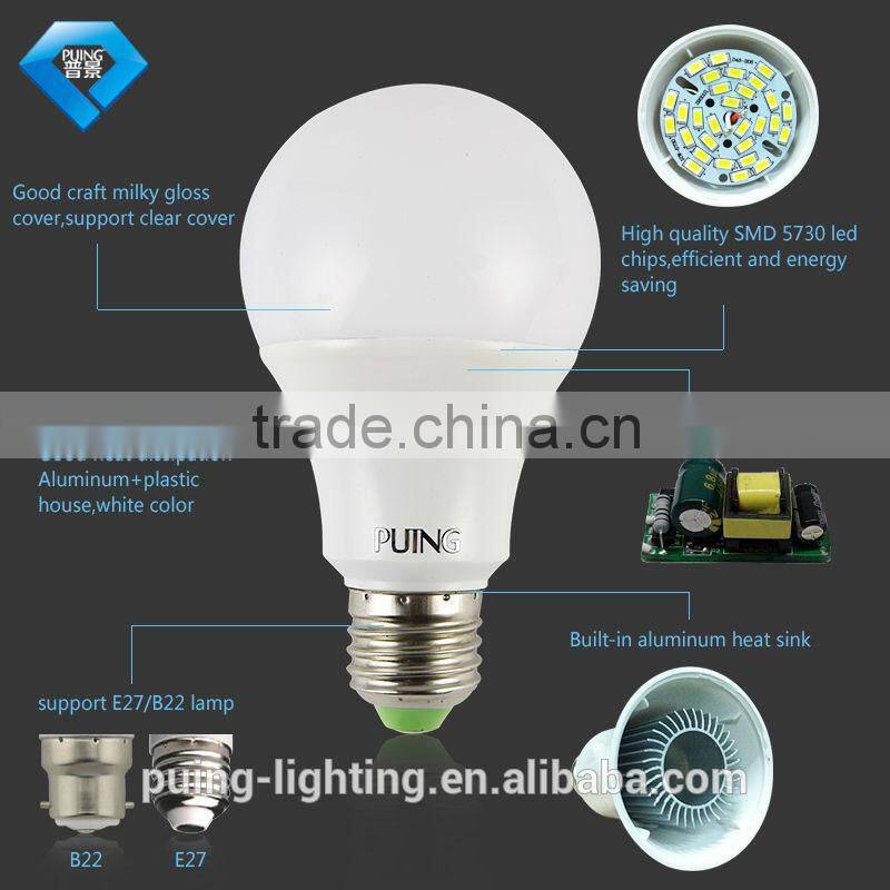 5730led bulb lamp, e27, 7w, white bulb