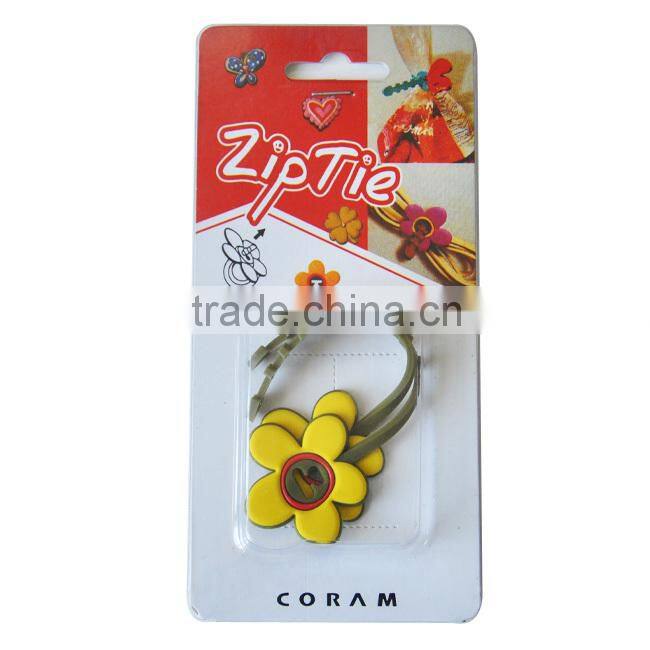 Lovely reusable sunflower silicone tie wrap